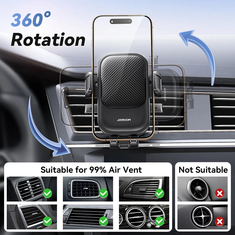 Joyroom Phone Holder Mount for Car Air Vent Hands-Free Universal Cell Phone Mount 360° Rotation for iPhone Samsung Xiaomi Huawei